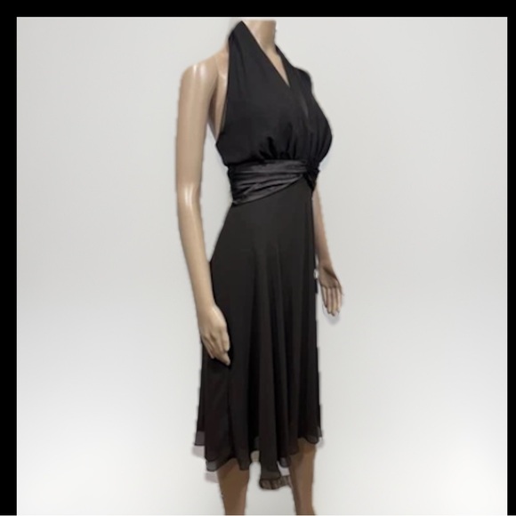 Vintage Womens Y2K Brown Babydoll Halter Neck Dress Size 8 Fairy Whimsical - Picture 3 of 8